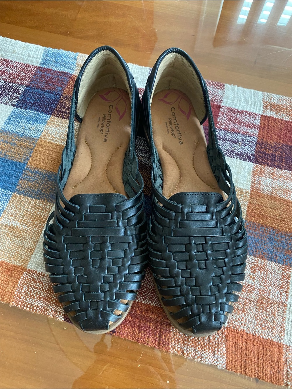 Comfortiva Rainer Black Woven sandals